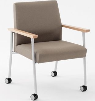 Picture of Wallsaver Reception Lounge Contemporary Steel Oversized Mobile Guest Arm Chair, 400 LBS.