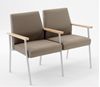 Picture of Wallsaver Reception Lounge Contemporary Steel 2 Chair Modular Tandem Seating with Wood Arms