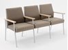Picture of Wallsaver Reception Lounge Contemporary Steel 3 Chair Modular Tandem Seating with Wood Arms