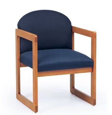 Picture of Sled Base Reception Lounge Guest Wood Arm Chair