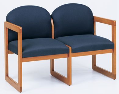 Picture of Sled Base Reception Lounge 2 Chair Wood Modular Tandem Seating