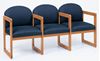 Picture of Sled Base Reception Lounge 3 Chair Wood Modular Tandem Seating with Arms