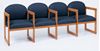 Picture of Sled Base Reception Lounge 4 Chair Wood Modular Tandem Seating with Arms