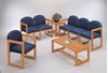 Picture of Sled Base Reception Lounge 2 Wood Arm Chair with Connecting Table