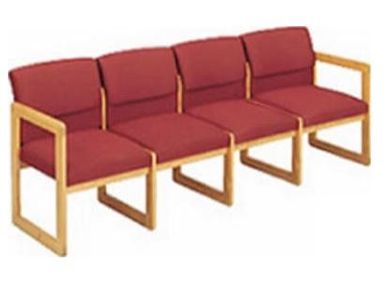 Picture of Sled Base Reception Lounge Contemporary Wood 4 Chair Modular Tandem Seating