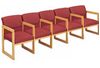 Picture of Sled Base Reception Lounge Contemporary Wood 5 Chair Modular Tandem Seating with Arms