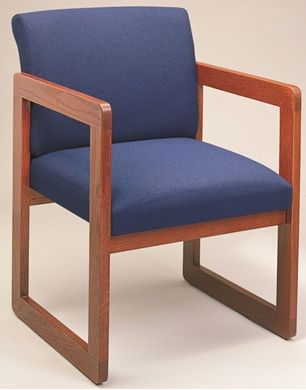 Picture of Sled Base Reception Lounge Contemporary Wood Guest Arm Chair