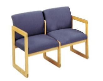 Picture of Sled Base Reception Lounge Contemporary 2 Chair Wood Modular Tandem Seating