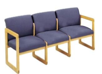 Picture of Sled Base Reception Lounge Contemporary 3 Chair Wood Modular Tandem Seating 