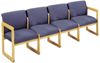 Picture of Sled Base Reception Lounge Contemporary 4 Chair Wood Modular Tandem Seating 