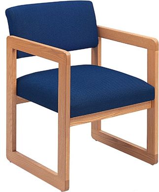 Picture of Sled Base Reception Lounge Contemporary Guest Wood Arm Chair