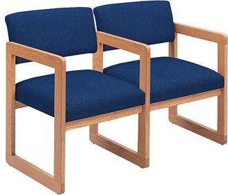 Picture of Sled Base Reception Lounge Contemporary 2 Chair Modular Tandem Seating with Arms
