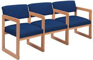 Picture of Sled Base Reception Lounge Contemporary 3 Chair Modular Tandem Seating with Arms