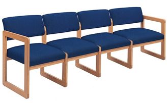 Picture of Sled Base Reception Lounge Contemporary 4 Chair Modular Tandem Seating