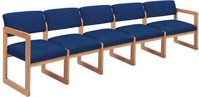 Picture of Sled Base Reception Lounge Contemporary 5 Chair Modular Tandem Seating