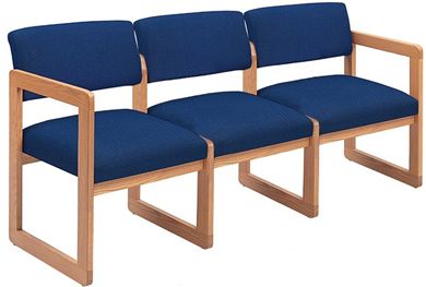 Picture of Sled Base Reception Lounge Contemporary 3 Chair Modular Tandem Seating