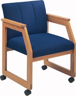 Picture of Wood Frame Sled Base Reception Lounge Mobile Guest Arm Chair