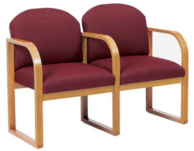 Picture of Round Back Sled Back 2 Chair Modular Tandem Reception Lounge Seating with Arms