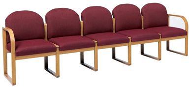 Picture of Round Back Sled Back 5 Chair Modular Tandem Reception Lounge Seating