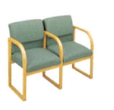 Picture of Square Back Sled Back Reception Lounge 2 Chair Modular Tandem Seating with Arms