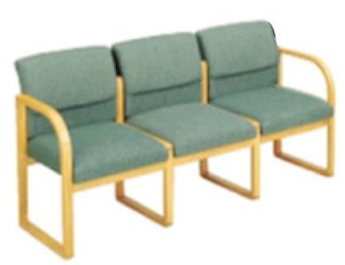 Picture of Square Back Sled Back Reception Lounge 3 Chair Modular Tandem Seating