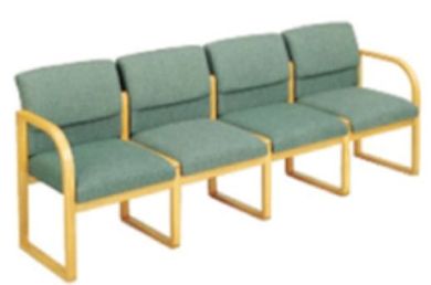 Picture of Square Back Sled Back Reception Lounge 4 Chair Modular Tandem Seating