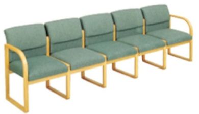 Picture of Square Back Sled Back Reception Lounge 5 Chair Modular Tandem Seating