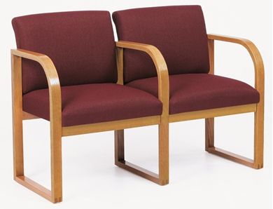 Picture of Full Back Contemporary Reception Lounge Sled Base 2 Chair Modular Tandem Seating with Arms