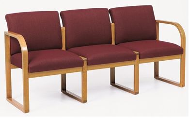 Picture of Full Back Contemporary Reception Lounge Sled Base 3 Chair Modular Tandem Seating