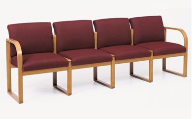 Picture of Full Back Contemporary Reception Lounge Sled Base 4 Chair Modular Tandem Seating