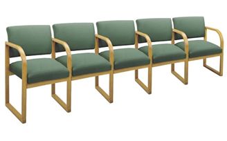 Picture of * Sled Base Reception Lounge 5 Chair Modular Tandem Seating with Arms