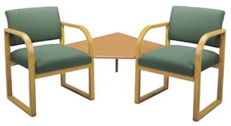 Picture of * Sled Base Reception Lounge 2 Arm Chair with Corner Connecting Table