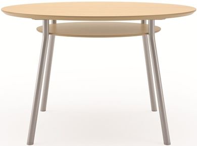 Picture of Contemporary 48" Round Conference Meeting Table with Accessory Shelf