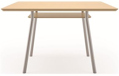 Picture of Contemporary 36" Square Conference Meeting Table with Accessory Shelf