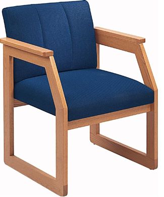 Picture of Contemporary Guest Side Visitor Reception Wood Arm Chair