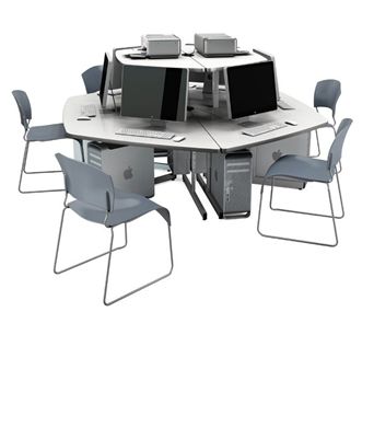 Picture of Abco New Medley 4 Person Fixed Height Circular Computer Station