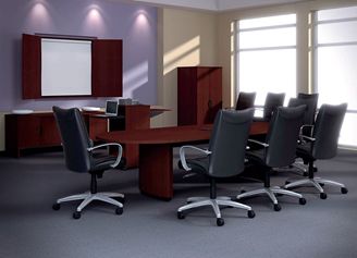 Picture of 12' Oval Shape Laminate Conference Table, 2 Part Top