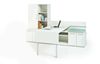Picture of Contemporary T Shape Office Desk Workstation with Locking Storage and Open Filing