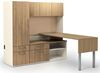 Picture of Contemporary L Shape Office Desk Workstation with Overhead Storage and Multi File Tall Cabinet