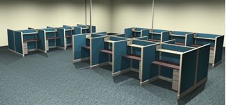 Picture of Room Planning of 48"W 20 Person Cubicle Desk Workstation with Filing Pedestals