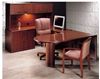 Picture of Peninsula Table U Shape Office Desk Workstation with Lateral File and Closed Overhead Storage