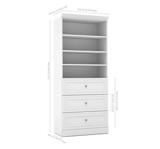 Picture of  36"W Open Shelf Storage Unit With 3 Drawer Set 