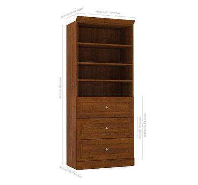 Picture of  36"W Open Shelf Storage Unit With 3 Drawer Set 