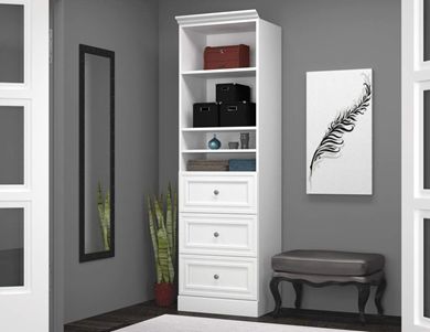 Picture of 25"W Open Shelf Storage Unit With3-Drawer Set