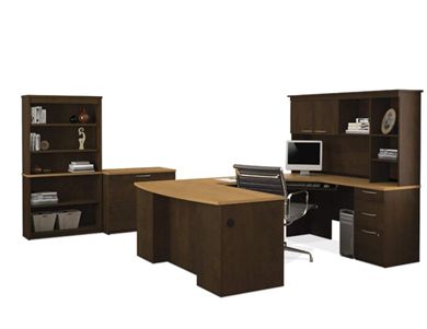 Picture of U Shaped Desk With Lateral File And Bookcase
