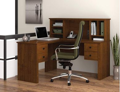 Picture of L Shaped Desk With Hutch