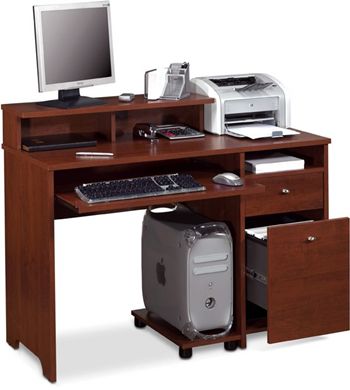 Picture of Compact Home Office Desk Station with Filing Drawers