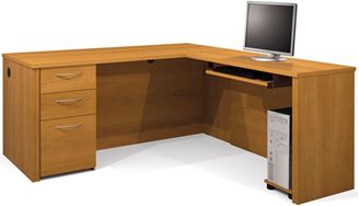 Picture of  L-Shaped Workstation with Keyboard Shelf and Filing Drawer