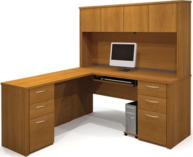 Picture of  L-Shaped Workstation Kit with 4 Utility Drawers and 2 Filing Drawers 