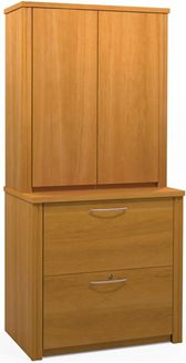 Picture of 30"W Cabinet Lateral File With 2 Locking Drawers And Shelves.